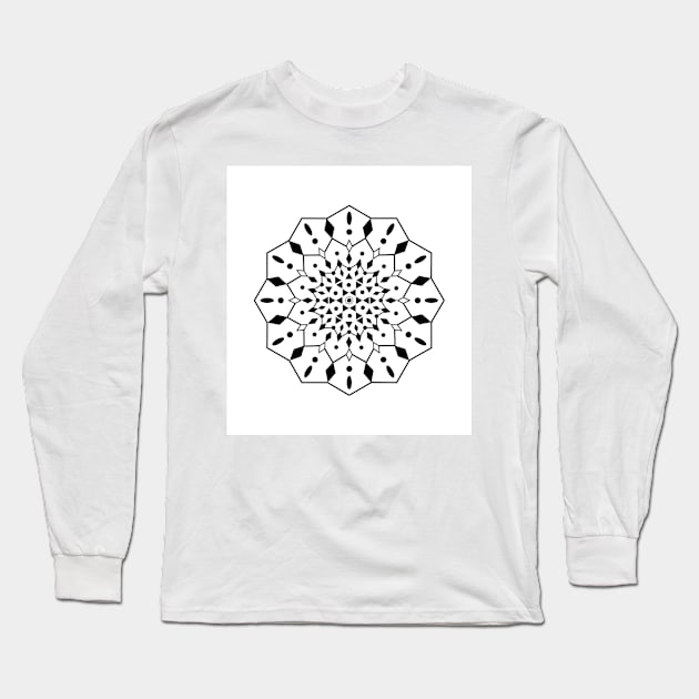 Black and white mandala Long Sleeve T-Shirt by Spinkly